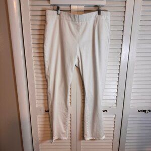 NYDJ Los Angeles Womens White Straight Leg Pull On Pants SZ 14